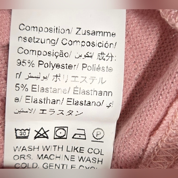 Dazy XS Cropped Hooded Jacket Sweater Zip Down Pink Ribbed Stretch - Picture 5 of 6